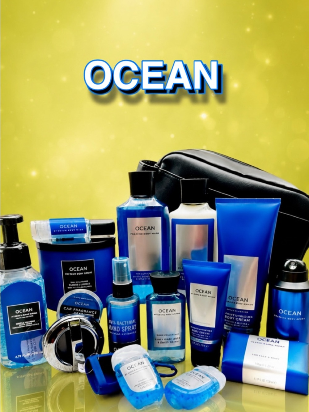 Bath & Body Works Ocean 17pc Collector Set Candle Cologne Dopp Kit